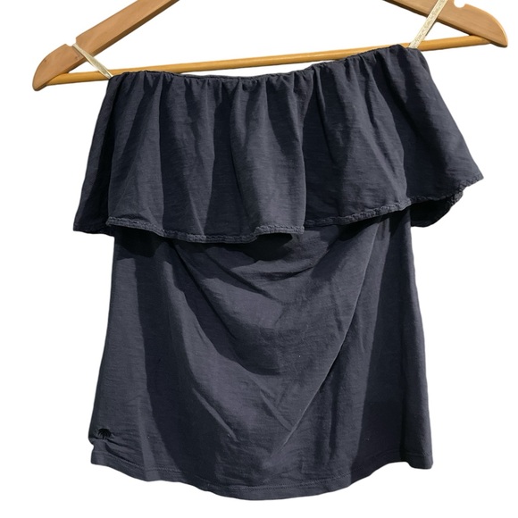 Lilly Pulitzer Tops - Lilly Pulitzer ruffle navy tube top size medium EUC